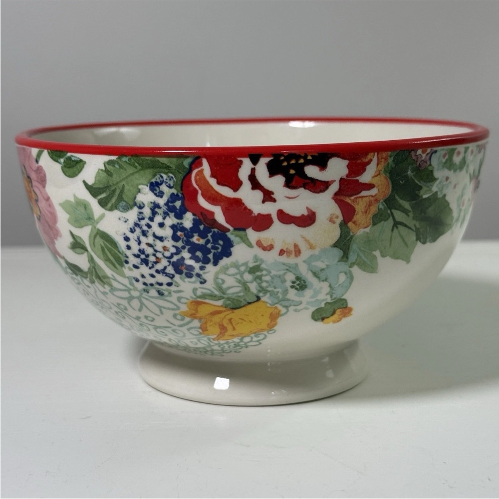 The Pioneer Woman Country Garden Multicolored Flower Pattern Footed 6-Inch Bowl